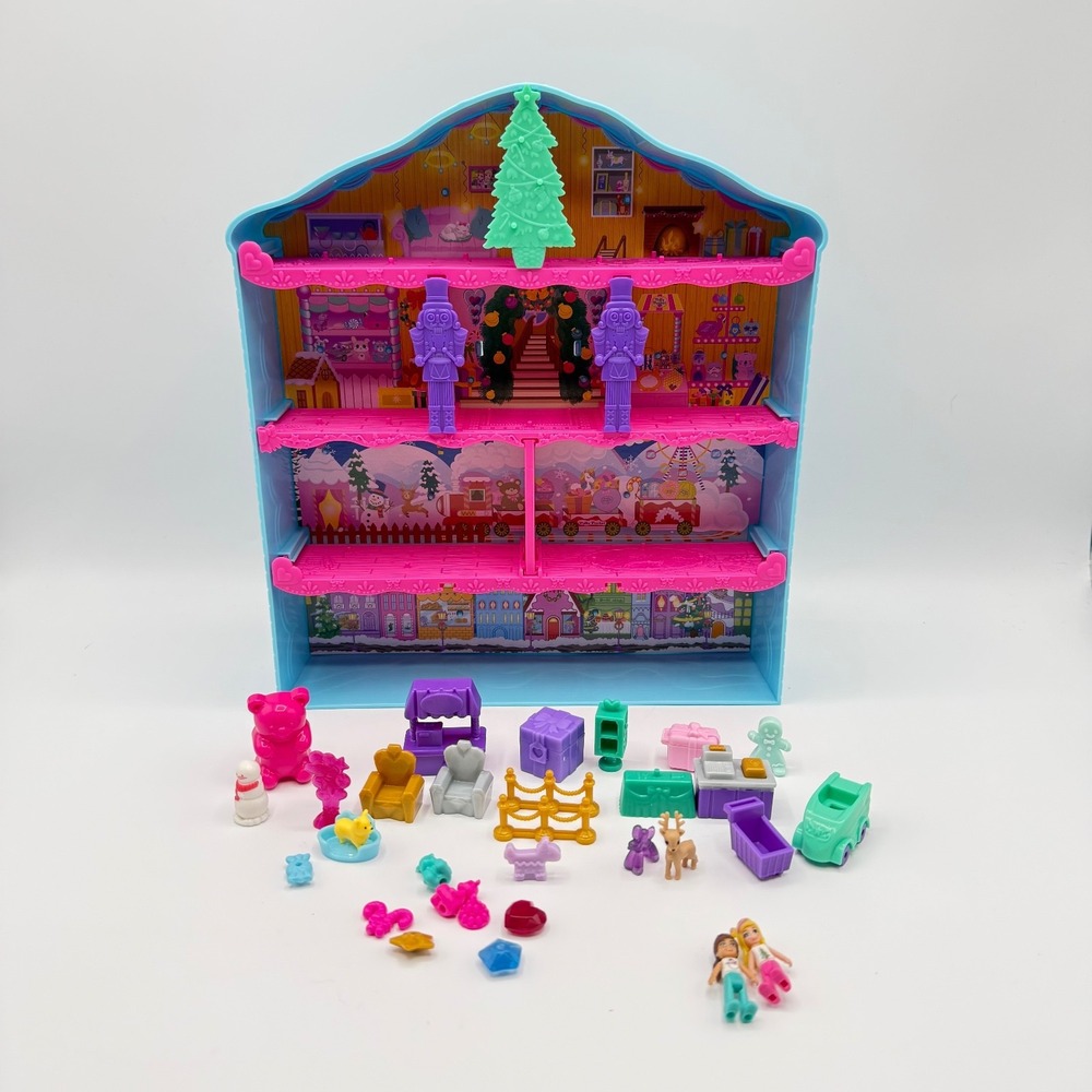 2021 Polly Pocket 31 PC Advent Calendar Winter Holiday Christma Playset COMPLETE